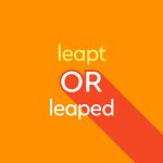 orange text "leapt or leaped" orange background